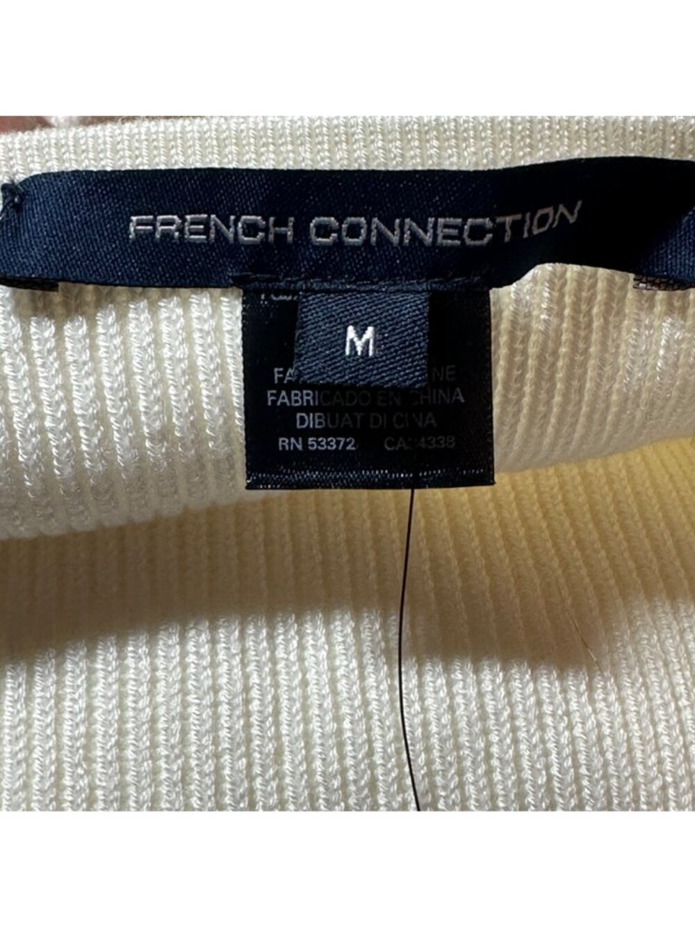 French Connection Jaida Top M Summer White Wool Blend MSRP $98 Capsule Academia - Picture 4 of 14